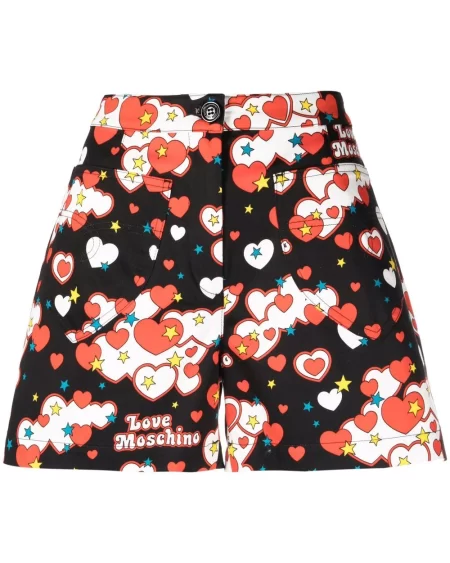SHORTS LOVE MOSCHINO BLACK/RED