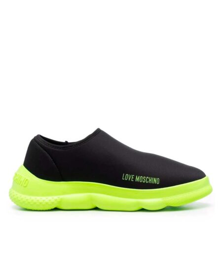SNEAKERS LOVE MOSCHINO BLACK/GREEN FLUOR