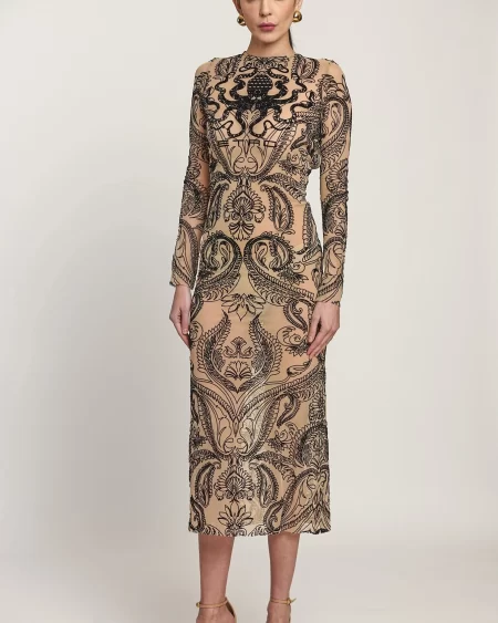 Maxivestido Estampado Semitransparente