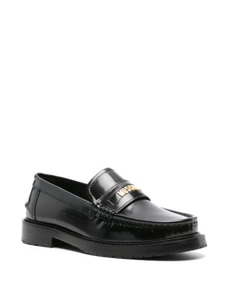 Mocasines Negros - Logo Dorado