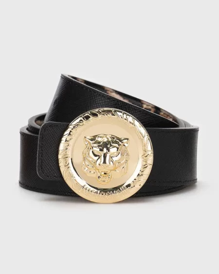 Cinturón Reversible Negro/Animal Print