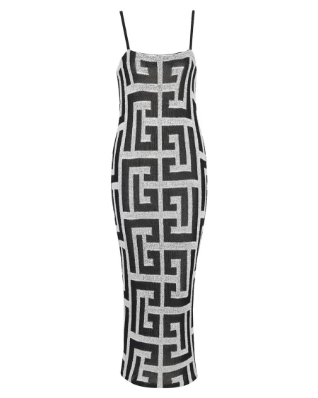 Vestido Strap Largo Blanco/Negro