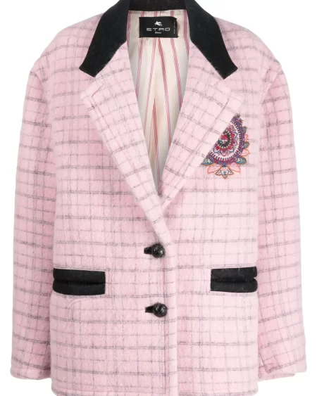 Abrigo de Cuadros Rosado