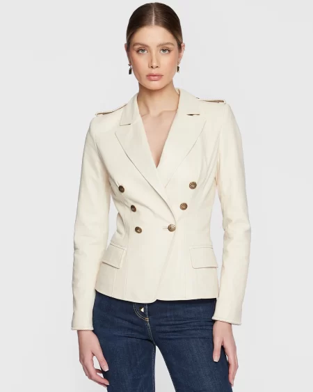 Chaqueta de Cuero Blanco