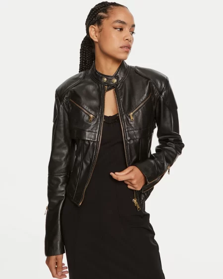 Parka Negra Estilo Biker