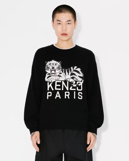 Suéter bordado de lana y algodón 'KENZO Happy Tiger'