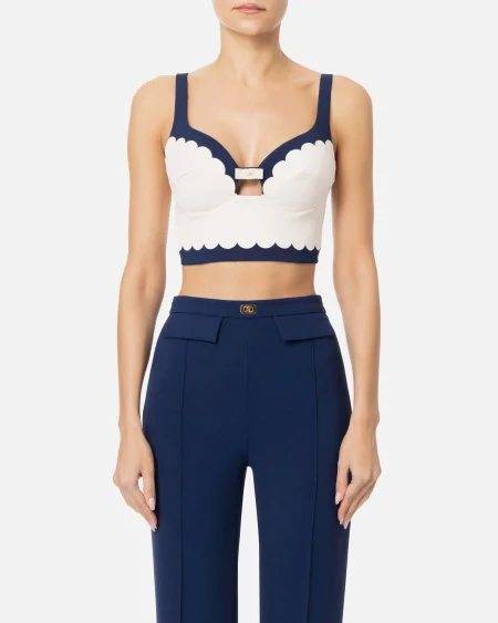 Top Blanco con Negro Elisabetta Franchi