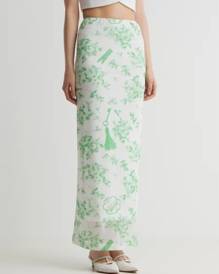 Falda Larga Blanca Moschino