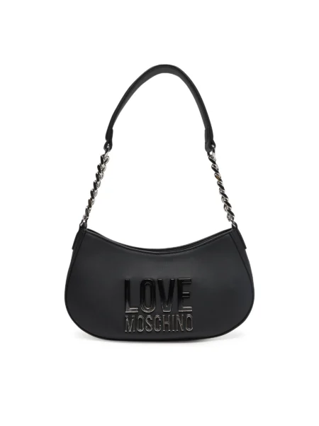 Cartera Love Moschino de hombro negro y plata