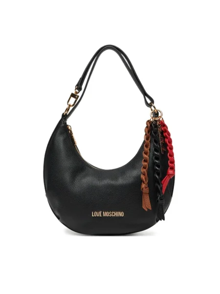 Cartera Love Moschino negra medialuna