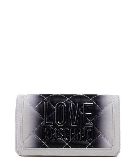 Billetera Cartera Love Moschino negra y blanca en degrade