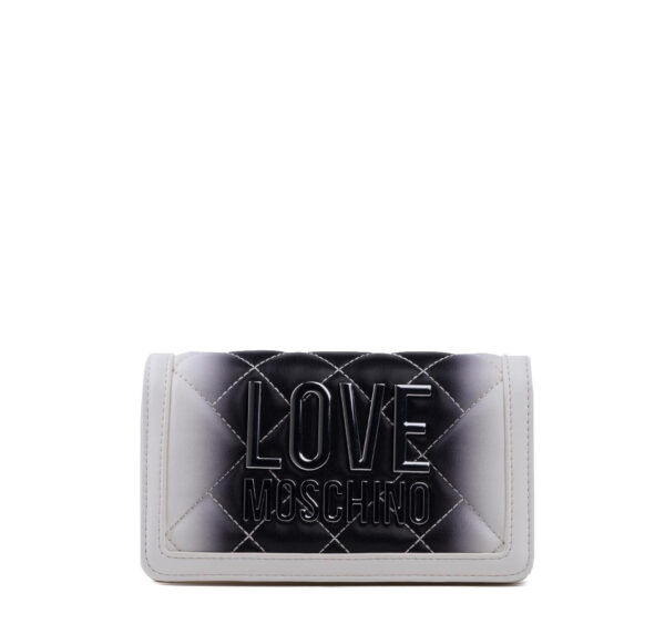 Billetera Cartera Love Moschino negra y blanca en degrade