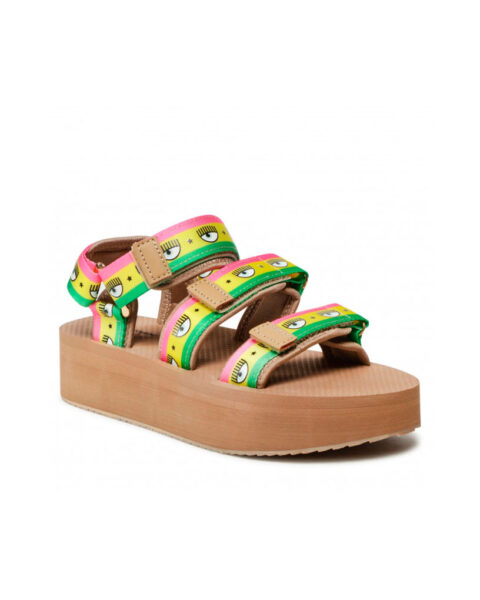 SANDALS CHIARA FERRAGNI BROWN/YELLOW
