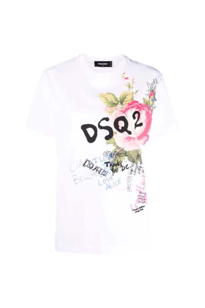 T-SHIRT DSQUARED2 WHITE/PINK