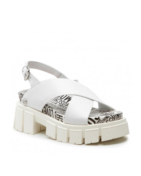 SANDALS LOVE MOSCHINO WHITE