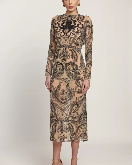 Maxivestido Estampado Semitransparente