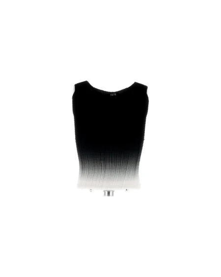 Top sin Mangas - Negro con Degradado Blanco