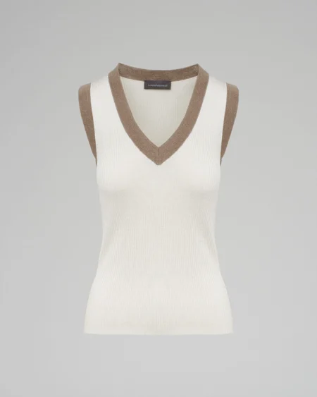 Top - Blanco con Café