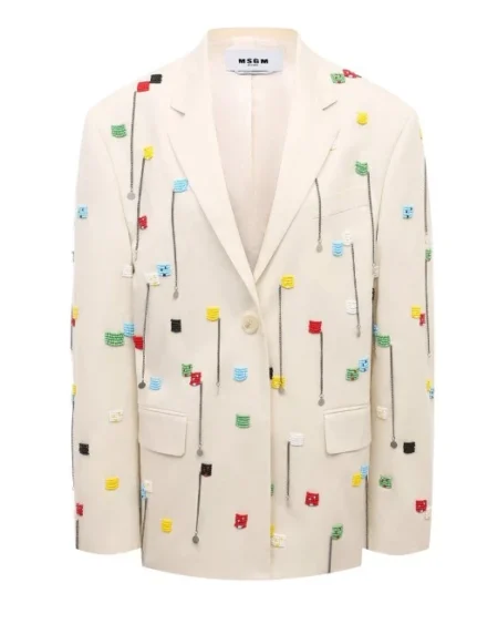 Chaqueta Blanca con Aplicaciones