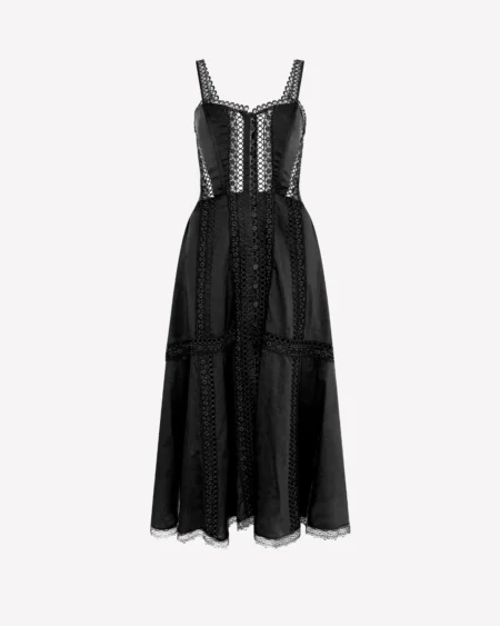 Vestido Charo Ruiz Dafelle Midi Negro