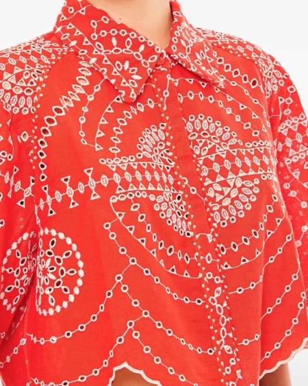 Blusa Charo Ruiz Emmie Bordado Ingles