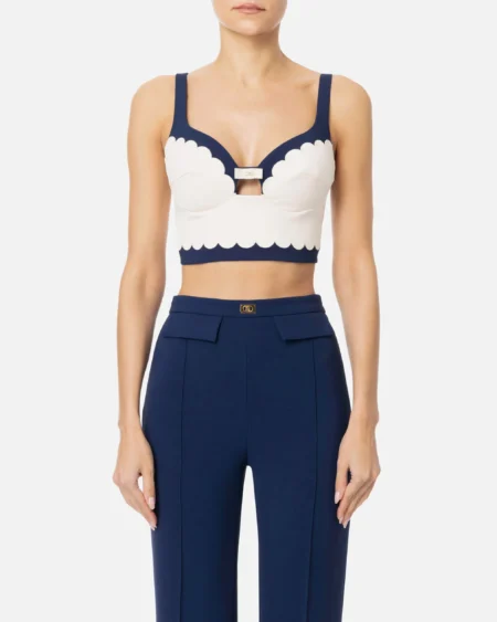 Top Blanco con Negro Elisabetta Franchi