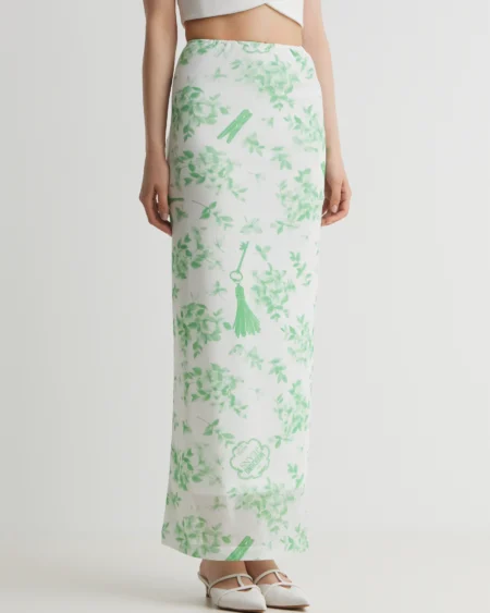 Falda Larga Blanca Moschino