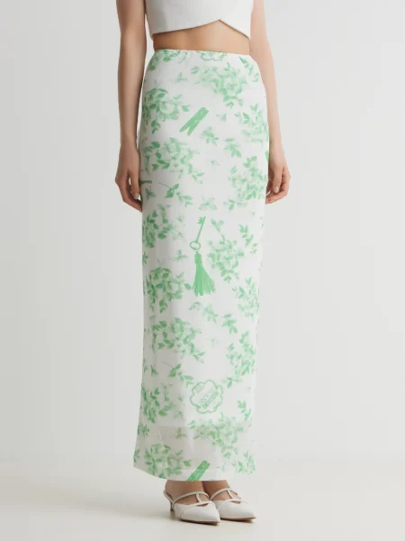 Falda Larga Blanca Moschino