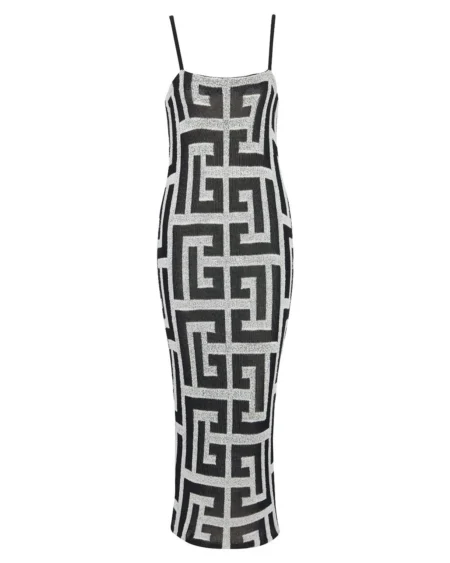 Vestido Strap Largo Blanco/Negro