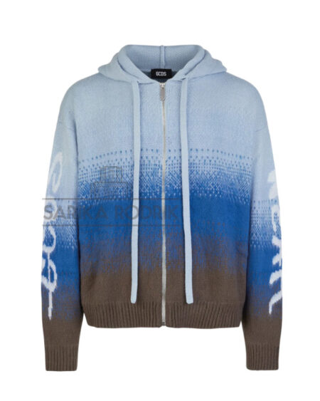 Hoodie Zip Up Degrade - Blue