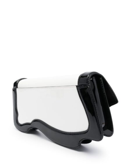 Bolso de Cuero Blanco/Negro