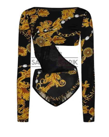 Top Print Chain Couture - Black/Gold
