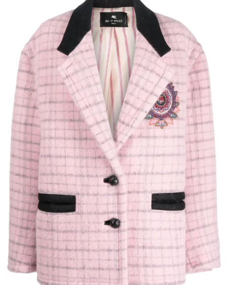 Abrigo de Cuadros Rosado