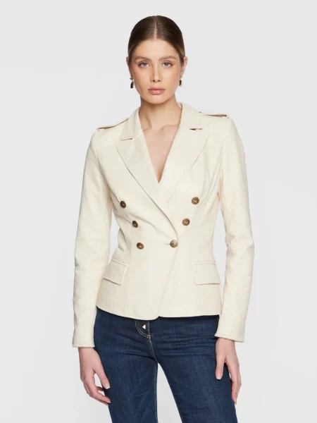 Chaqueta de Cuero Blanco
