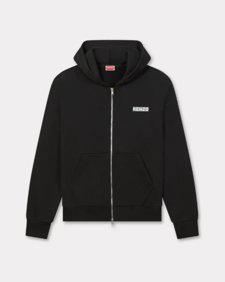 Polerón con Cierre Kenzo Negro - Hoodie con Cremallera y Estampado en Espalda