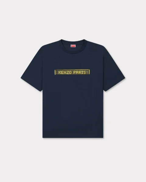 Polera Kenzo Azul Marino - Camiseta Gráfica Vagón de Metro Artística
