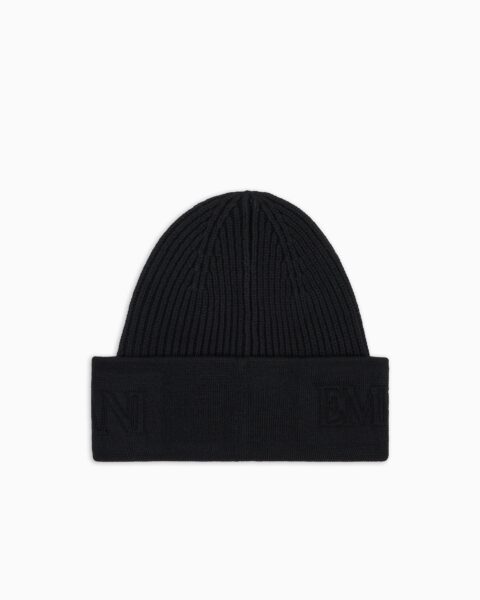 Gorro Lana Emporio Armani Logo Bordado