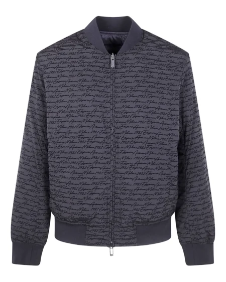 Chaqueta Bomber Emporio Armani Negra Logo 3D