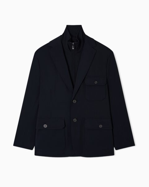Blazer Sarga Técnica Nylon Emporio Armani Negro