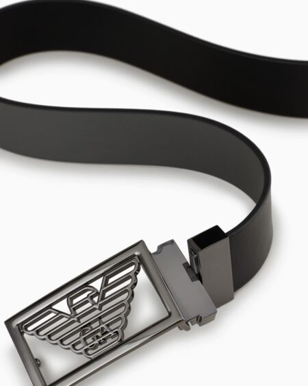 Cinturón Emporio Armani Reversible Negro Hebilla Águila