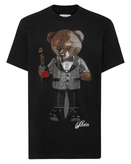 Camiseta Philipp Plein Teddy  Strass Negra