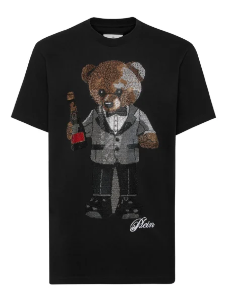 Camiseta Philipp Plein Teddy  Strass Negra
