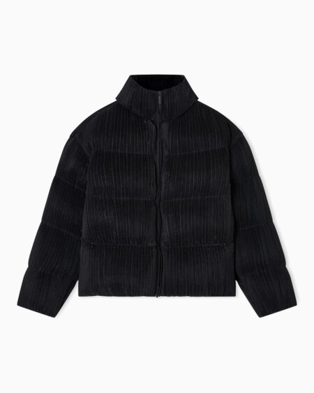 Chaqueta Puffer Negra Emporio Armani Mujer Textura Acolchada Oversize