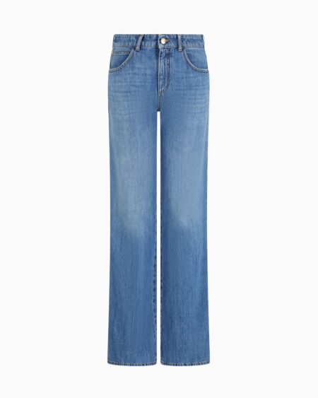 Jeans Azul Mujer Emporio Armani Corte Recto Wide Leg