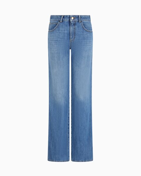 Jeans Azul Mujer Emporio Armani Corte Recto Wide Leg