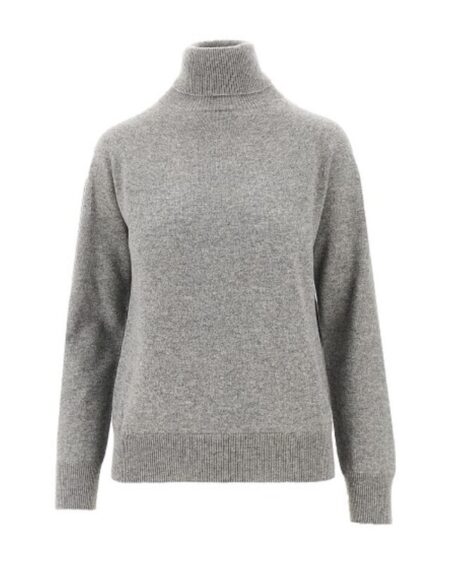 Sweater Gris Cuello Alto Emporio Armani Mujer Clásico