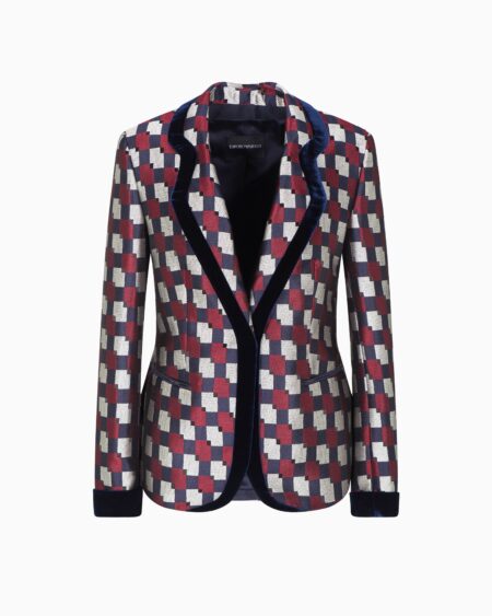 Blazer Multicolor Emporio Armani Mujer Diseño Geométrico