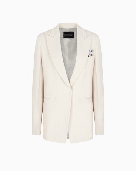 Blazer Blanco Emporio Armani Mujer Corte Clásico Elegante