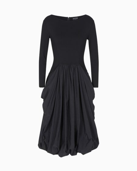 Vestido Negro Emporio Armani Mujer Falda Voluminosa Elegante