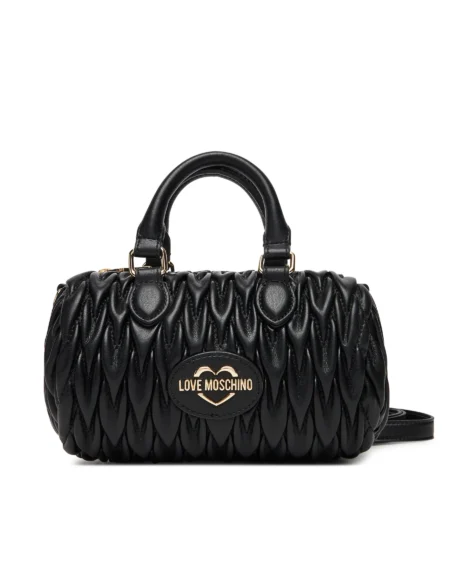 Cartera Negra Love Moschino Acolchada con Asa y Correa